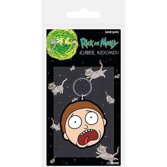 Rick & Morty Gummi-Schlüsselanhänger Morty Terrified Face 6 cm