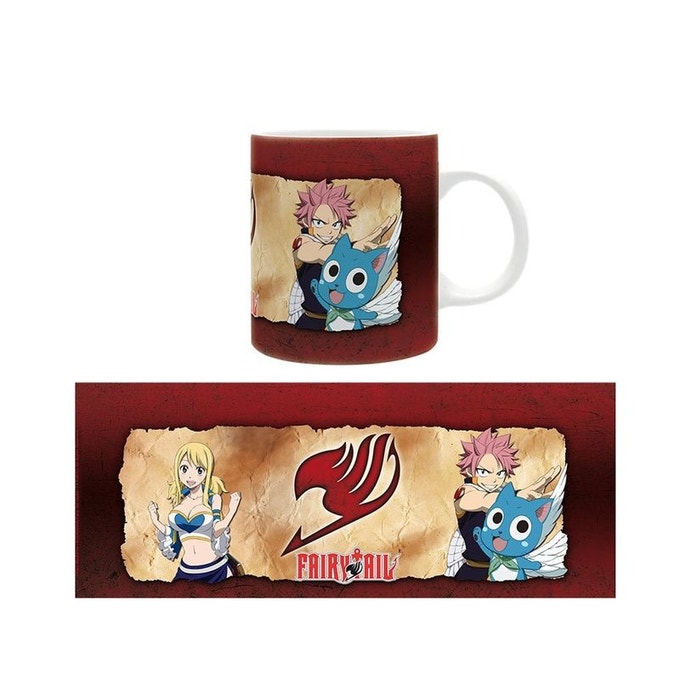 Fairy Tail Lucy, Natsu, Happy Tasse